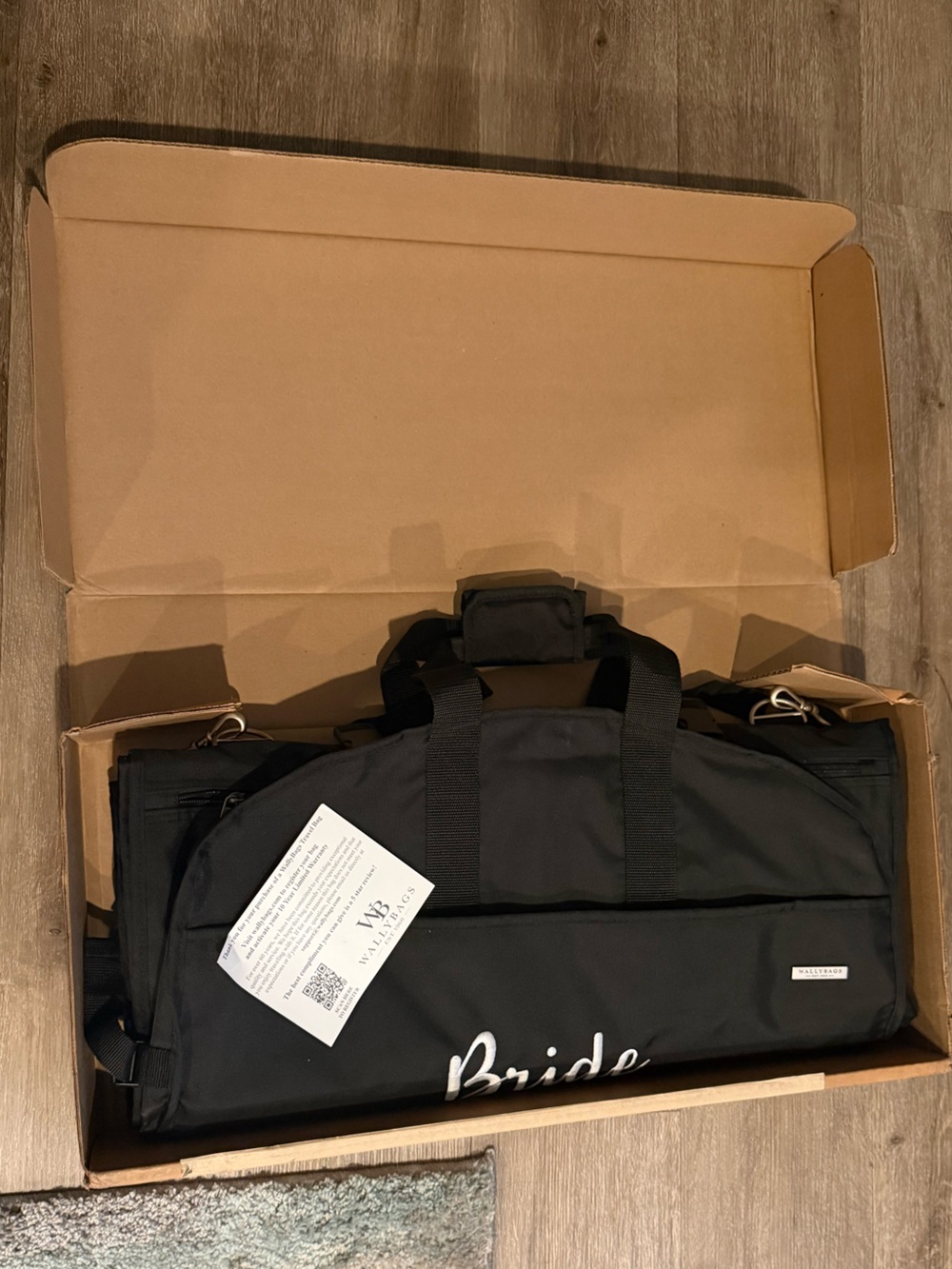 Black 'Bride' Garment Bag with Shoulder Strap - Picture 6 of 10